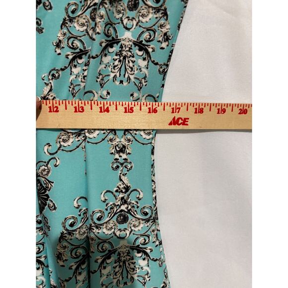 Danny And Nicole Floral ombré blues a-line dress sz 14‎ Career Cocktail Wedding - Picture 9 of 10